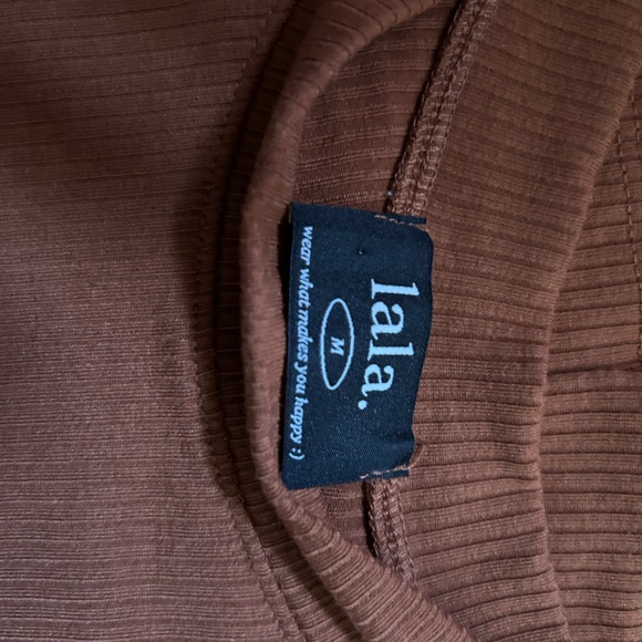 LaLa Clothing Ribbed Playsuit in Cinnamon - Picture 4 of 4